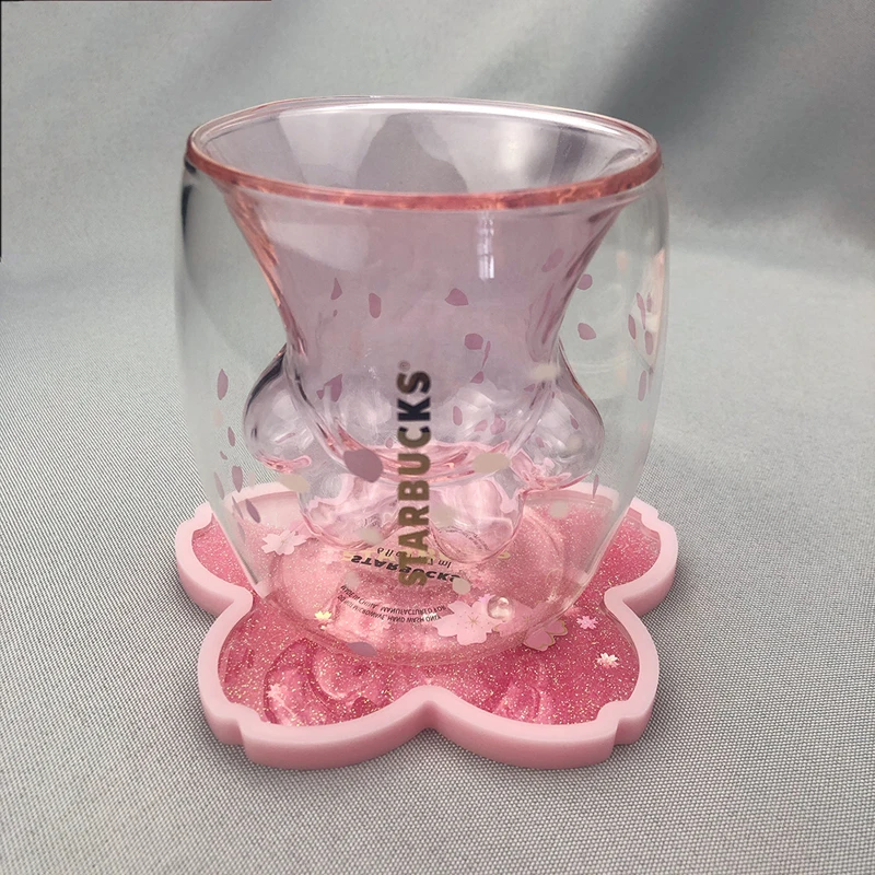 

Glitter Drinks Sakura Coasters with Glitter Quick Sand Flowing Drink Coasters