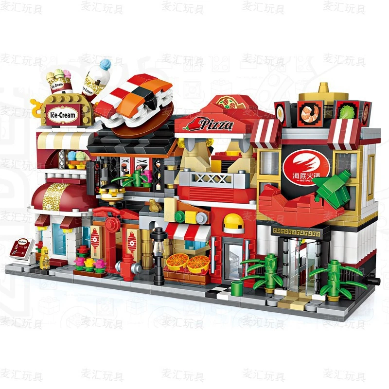 Горячие Мини улицы города блоки увидеть орех магазин игрушек игровая комната