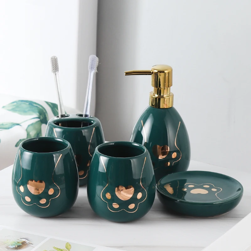5 шт. керамические наборы для мытья ванной комнаты 2 цвета | Дом и сад