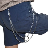 big ring pendant key chain rock punk trousers hipster keychains pant jean keychain hip hop trouser decor accessories