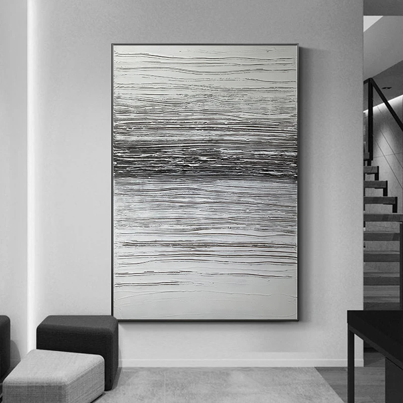 

Black And White Line Abstract Art Print Painting Modern Home Decoration Decoration Frameless 28X48Inch(70X120CM)