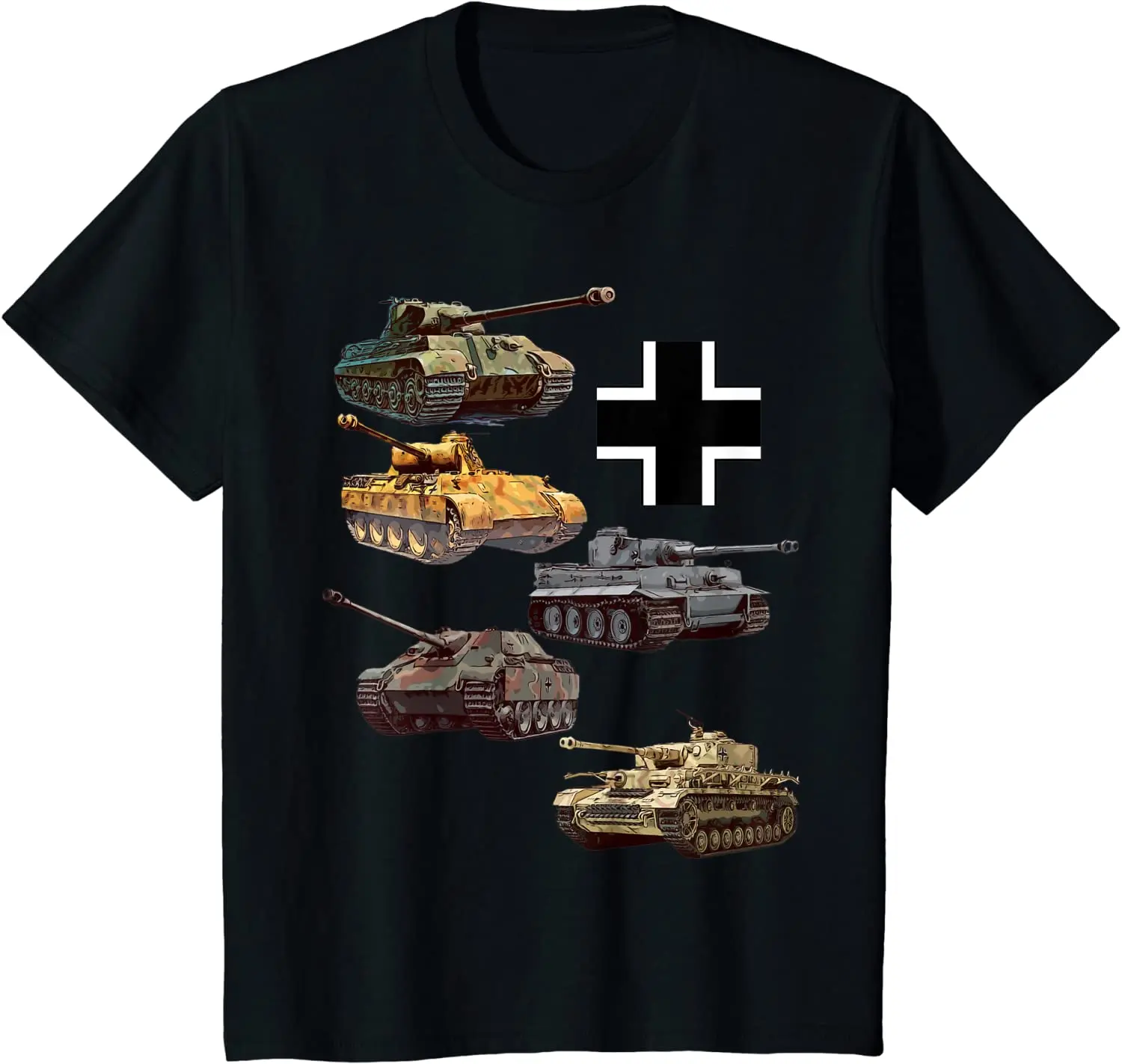 

WWII German Panzer Panther, Jagdpanther, Tiger 1, Tiger 2 Tank T-Shirt. Summer Cotton O-Neck Short Sleeve Mens T Shirt New S-3XL