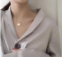 sweet korean version various minimalist designs round pieces necklace small round pieces very thin collarbone chain necklace