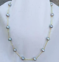 20 inch stunning 9 10mm japan akoya gray pearl pendant necklace