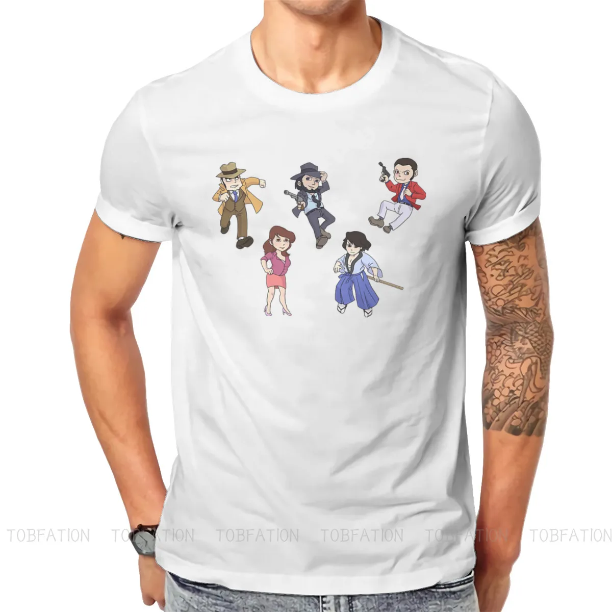 Футболка Chibi Gang в стиле хип хоп Lupin третий план действий принт для детей удобная
