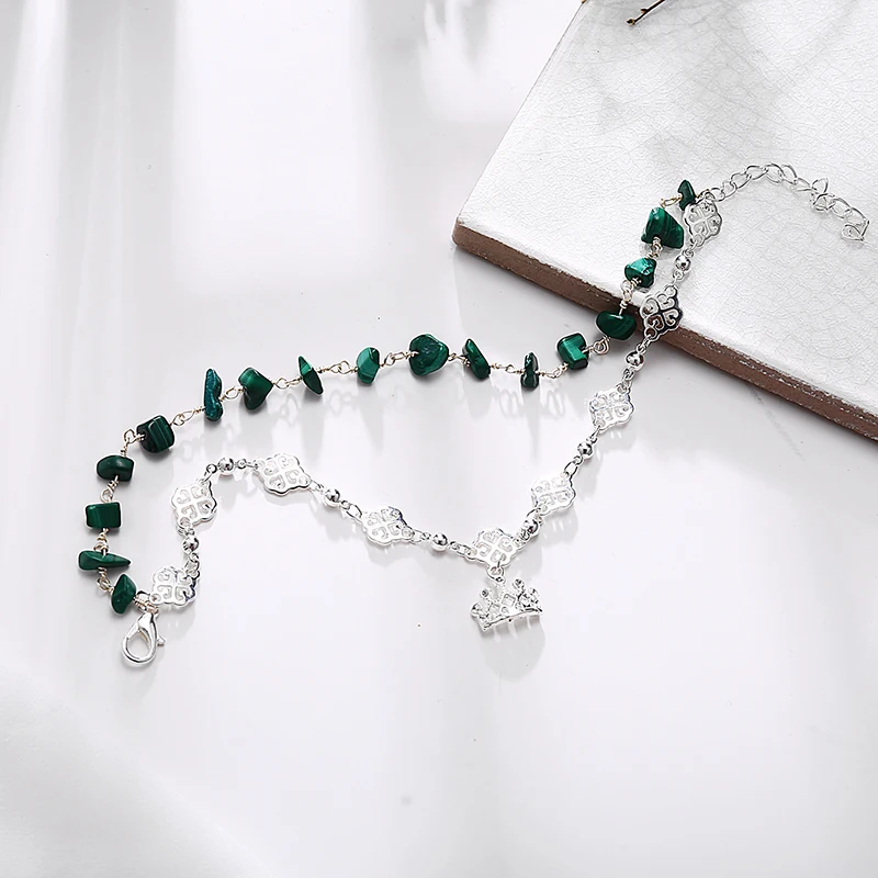 Новинка двухслойный ножной браслет инкрустированный камнем многослойный набор