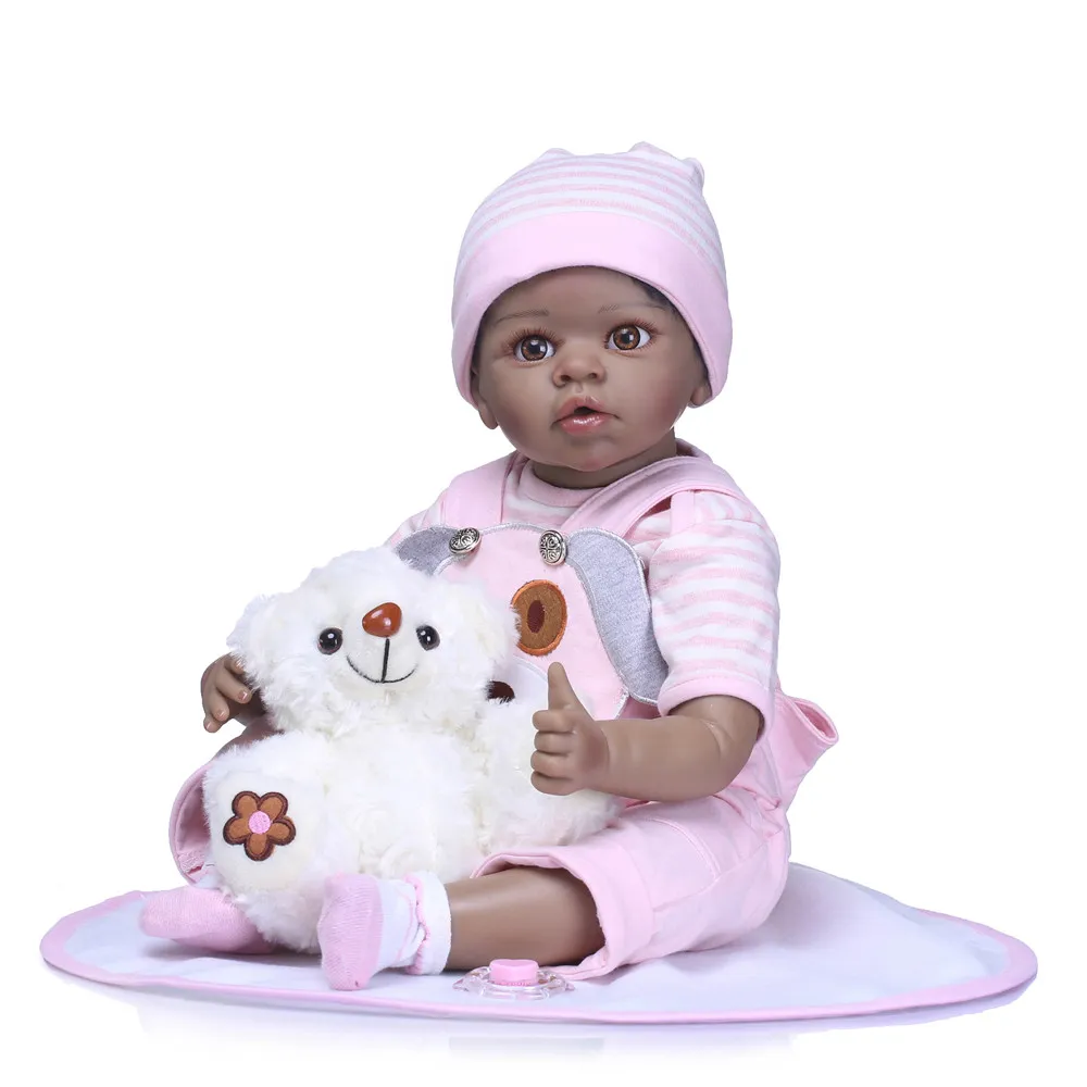 Кукла Bebe Reborn черная силиконовая кукла для мальчиков и девочек куклы в