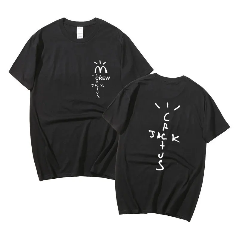 

New Fashion Travis Scotts Crew T Shirt Men Hip Hop T Shirt Men Women Cactus Jack T Shirt Cotton Oversize Tee Size S-XXL