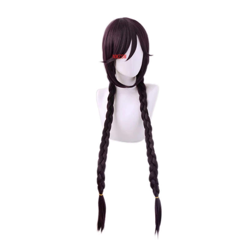 Темно-фиолетовый парик Danganronpa Touko Fukawa Toko длинные косички карнавальный костюм