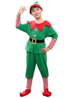boy santa claus elves outfits cute carnival party dress childrens day costume party kids xmas gift
