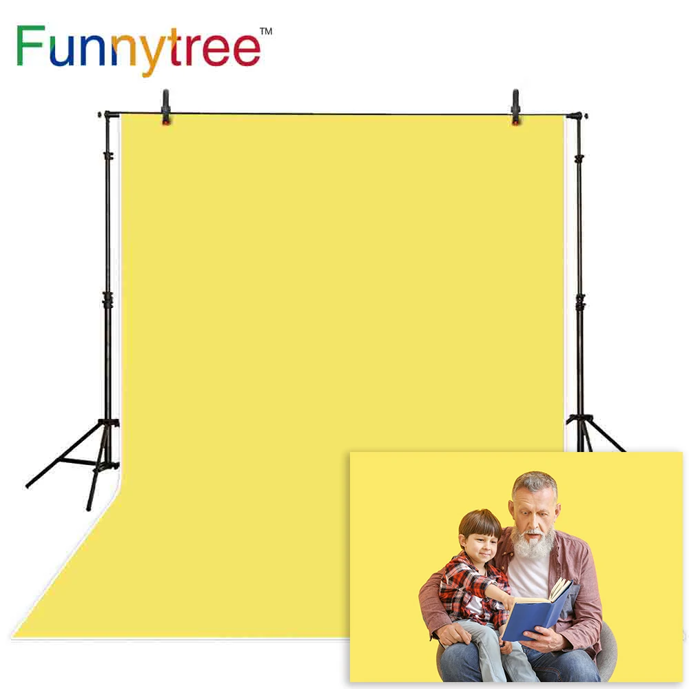 Funnytree Фотофон для фотосъемки новогодний желтый однотонный Виниловый фон детской