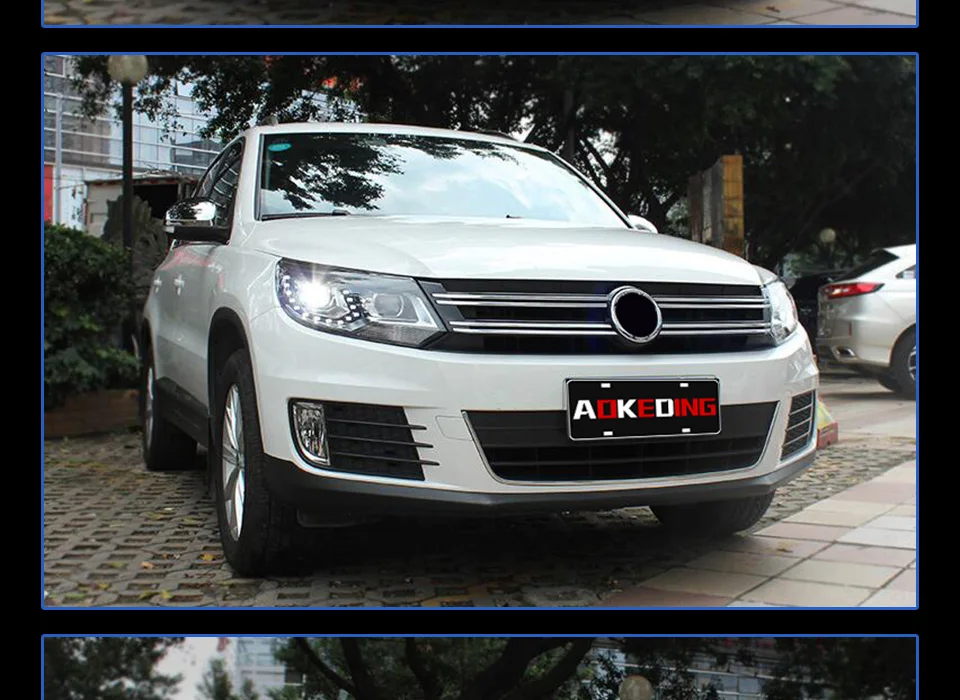 Head Lamp For Car VW Tiguan 2013- Headlights Fog Lights Daytime Running Lights DRL H7 LED Bi Xenon Bulb Car Accessories
