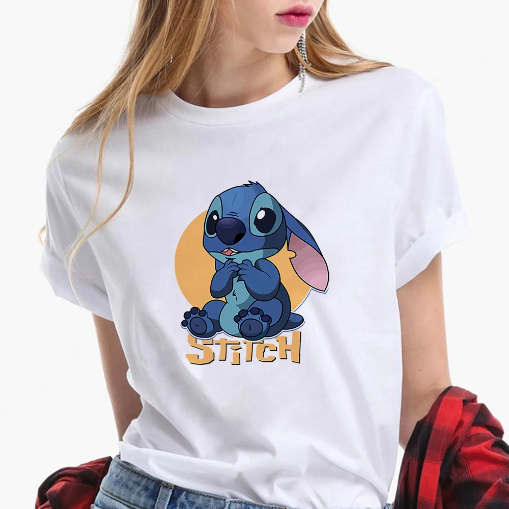 

Disney Family T-Shirt Fashion Stitch Cartoon Print Women T-Shirt Cotton Tee Tops Dropship Clothes Female