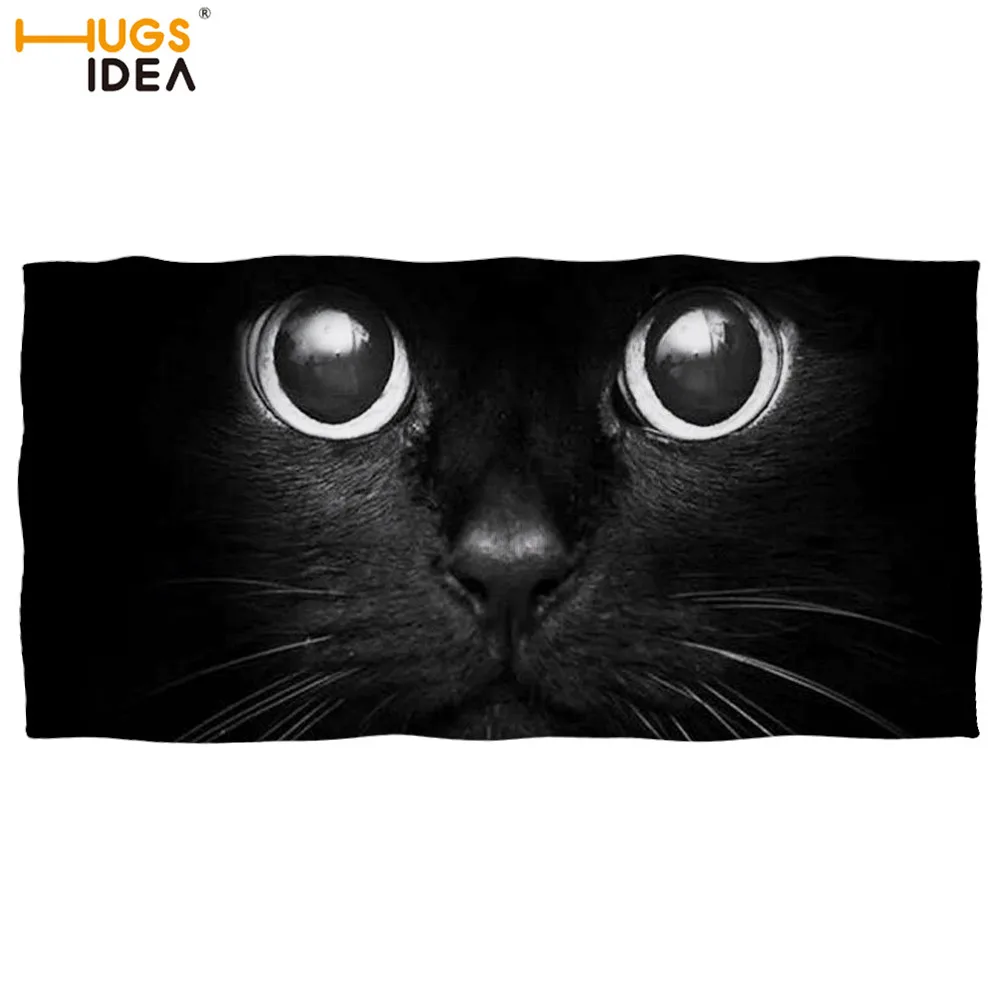 HUGSIDEA и принтом в виде черного кота Мягкий банный халат Полотенца большой бассейн