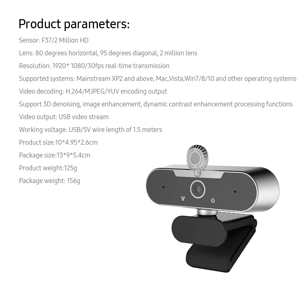 

Full HD 1080P Webcam Crystal Clear Image Built in Microphone Compatibility 110View Angel Noise Reduction Multi-person Chats