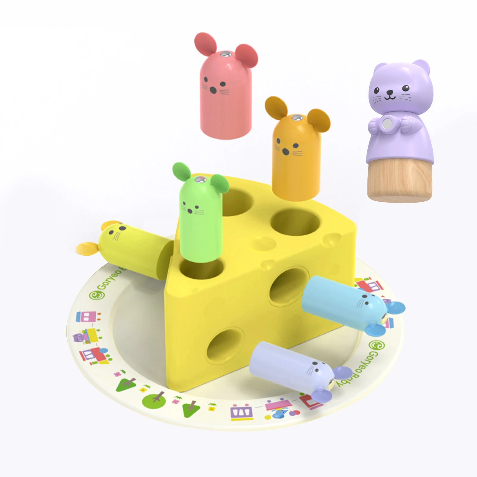 

Magnetic Wooden Mouse Color Size Sorting Game Educational Catching Game Fun Shape Size Sorting Montessori Toy For Baby Toddlers