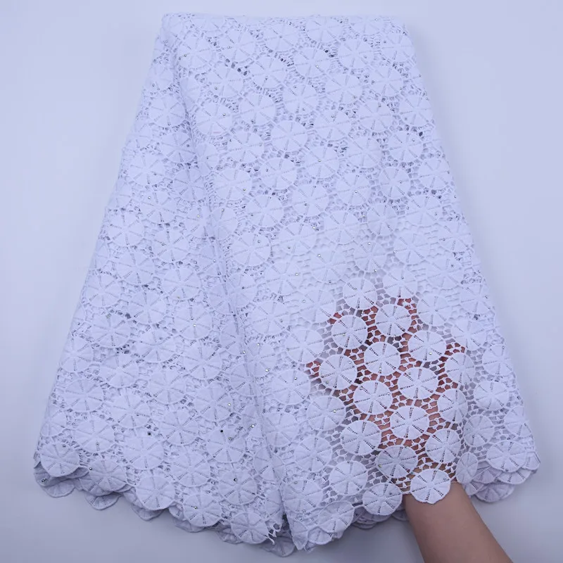 

African Lace fabric Guipure Cord Cotton Lace fabric High Quality Nigerian Lace fabric France Water Soluble Lace for Wedding
