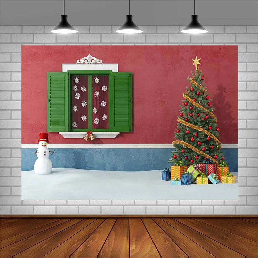 

Avezano фотографии Фоны зимние Merry с рождественской елкой подарками Снеговик фонов для фотосъемки в студии фотозонт Декор