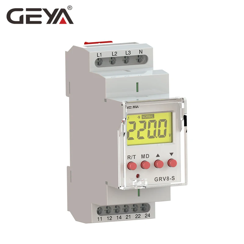 GEYA GRV8-S ЖК-дисплей цифровой дисплей реле напряжения 8A 2SPDT контрольное реле контроля последовательности фаз