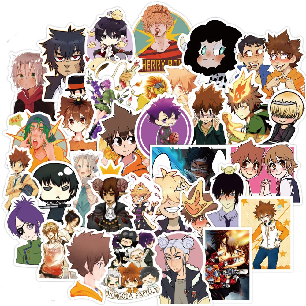 

10/50/100PCS Hitman Reborn Anime Stickers Laptop Water Bottle Bicycle Waterproof Aesthetic Graffiti Decal Sticker Packs Kid Toy