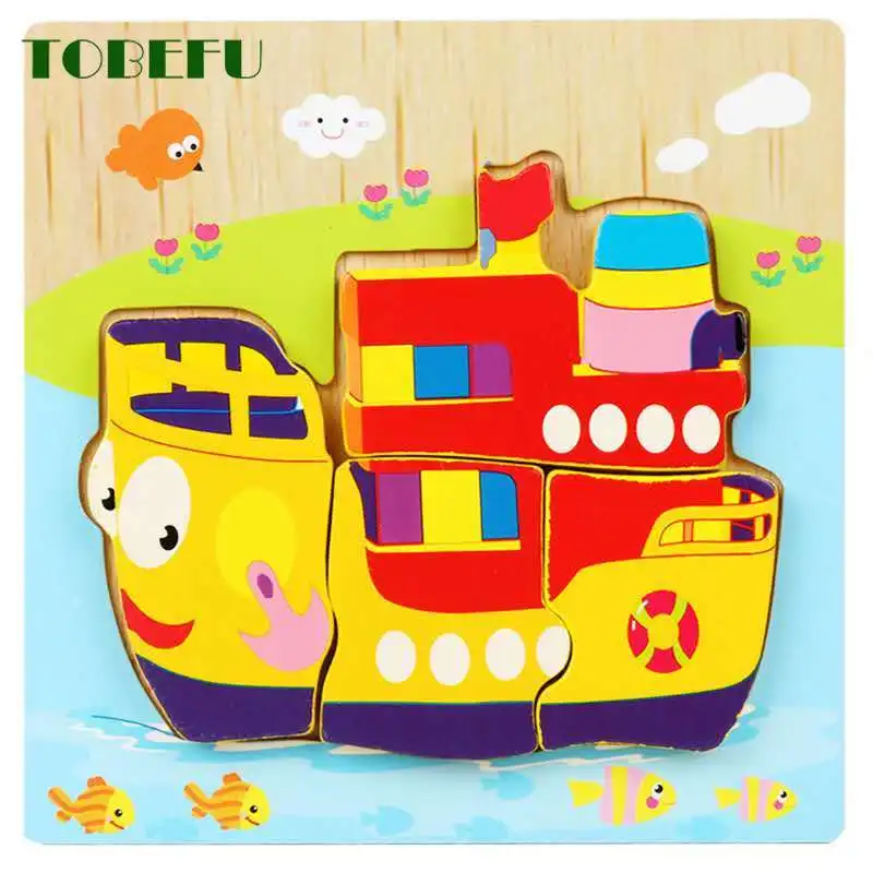 

Children Wooden Jigsaw Baby Early Educational Toys Jigsaw 3d Puzzle Ability Exercise Toy Puzzles for Kids Wooden Toys Gifts