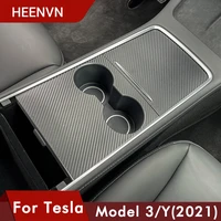 newest model3 central control panel stickers for tesla model 3 2021 center console accessories for tesla model y carbon fiber