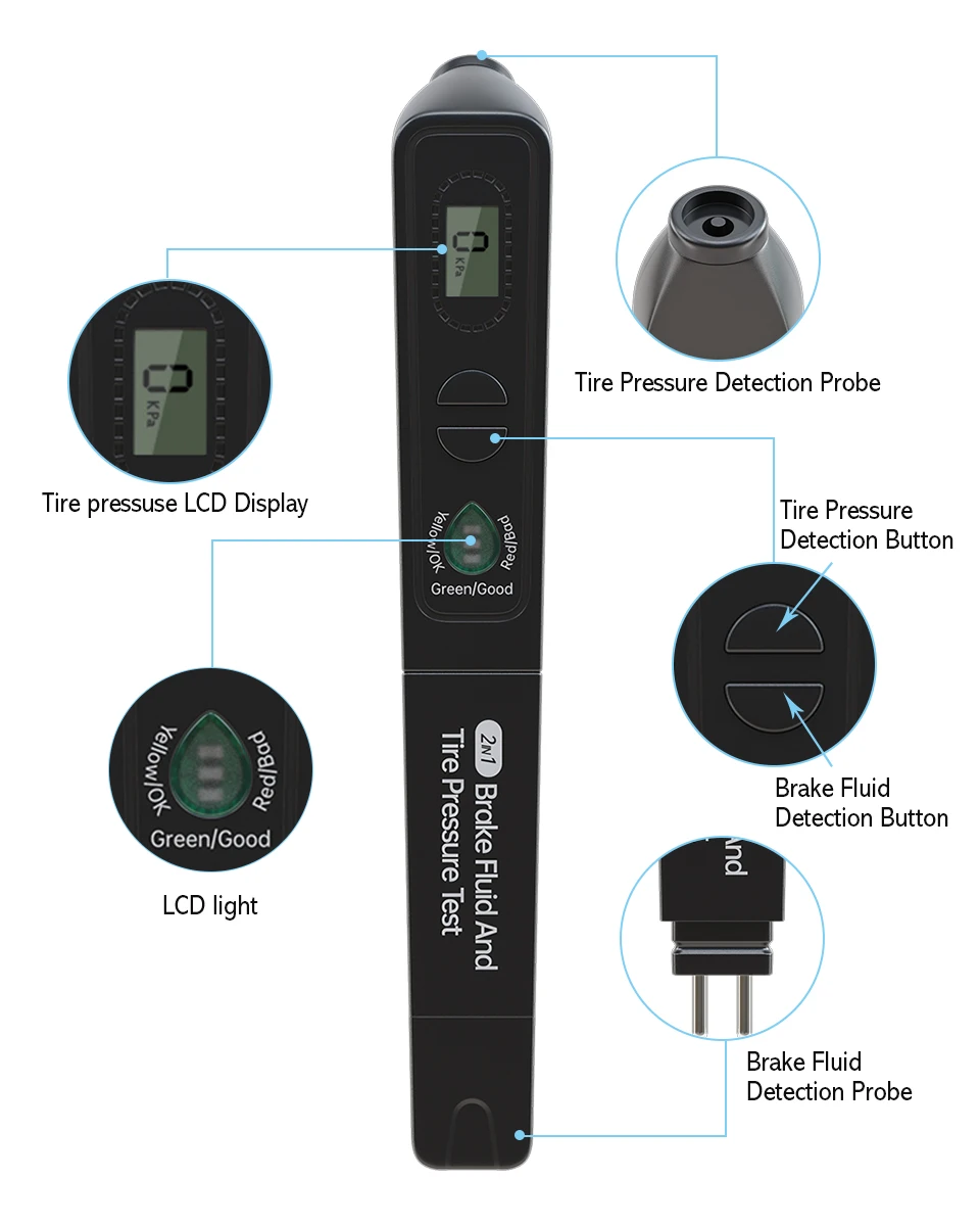 Тестер давления в шинах 2 1 для измерения масла автомобиле | Автомобили и