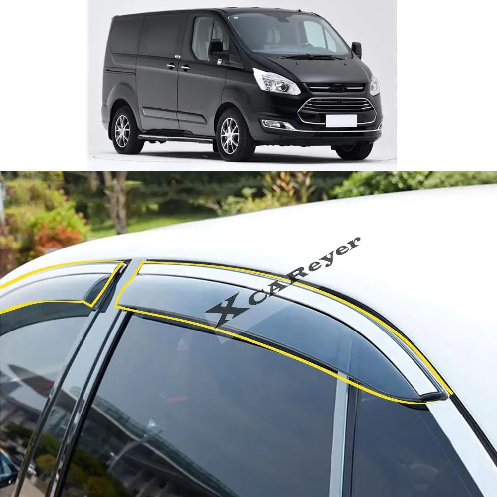 

For Ford Tourneo Custom/Taurus 2016 2017 2018 2019 2020 2021 Car Sticker Plastic Window Glass Wind Visor Rain/Sun Guard Vent