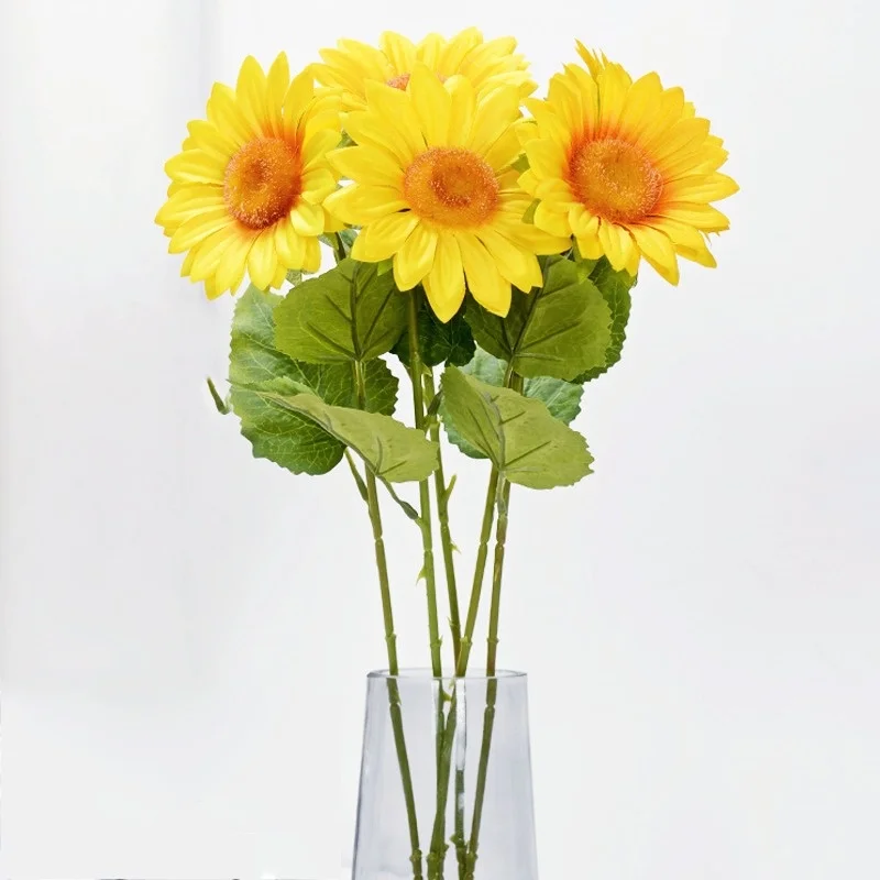 

Single Sunflower 50cm Long, Wedding Party Simulation Bouquet decorate, Home Furnishings Fake Plants, Vase Flower Arrangement