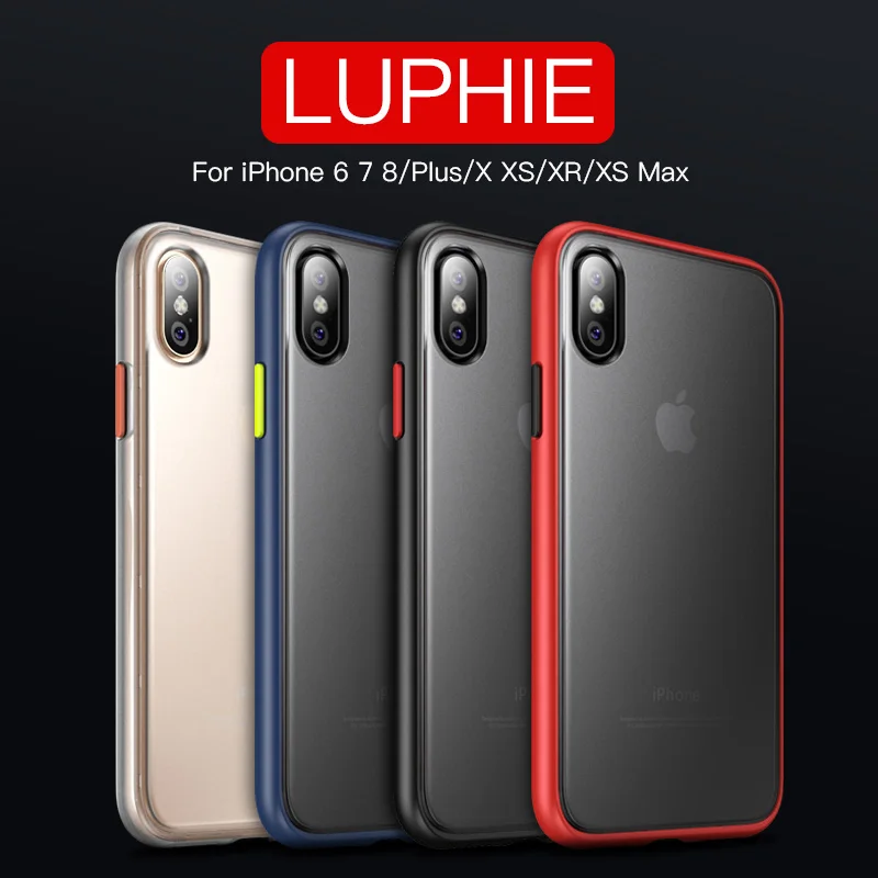 Роскошный Матовый чехол LUPHIE для iPhone X XS Max XR 7 8 6 6S Plus ударопрочный полупрозрачный 11