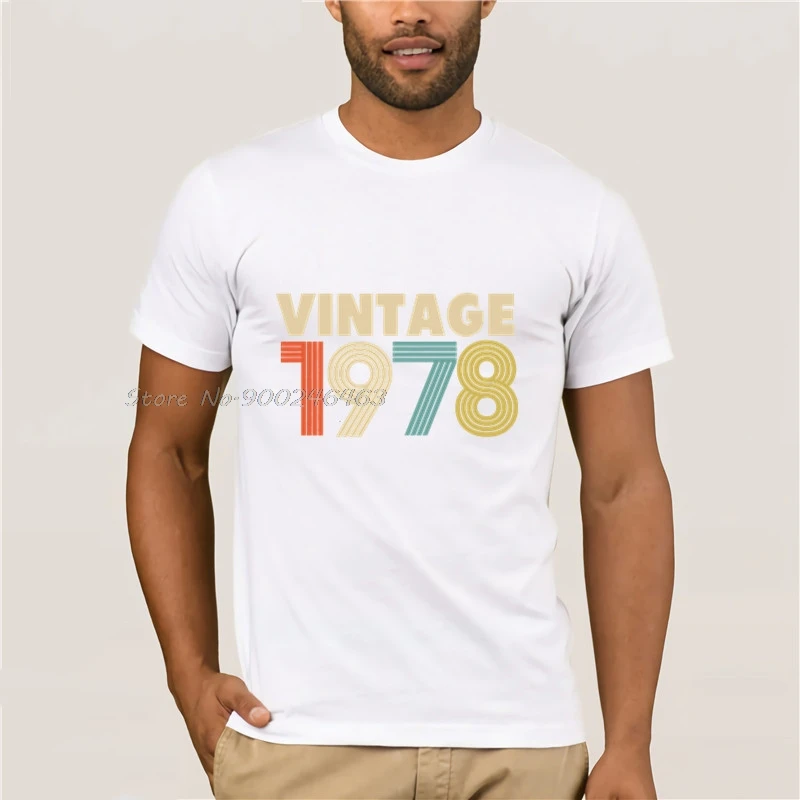 Mannen рубашки Винтаж 1978 режим 40th Verjaardagscadeau T 80 s Bedrukte футболка Для мужчин Хлопковые