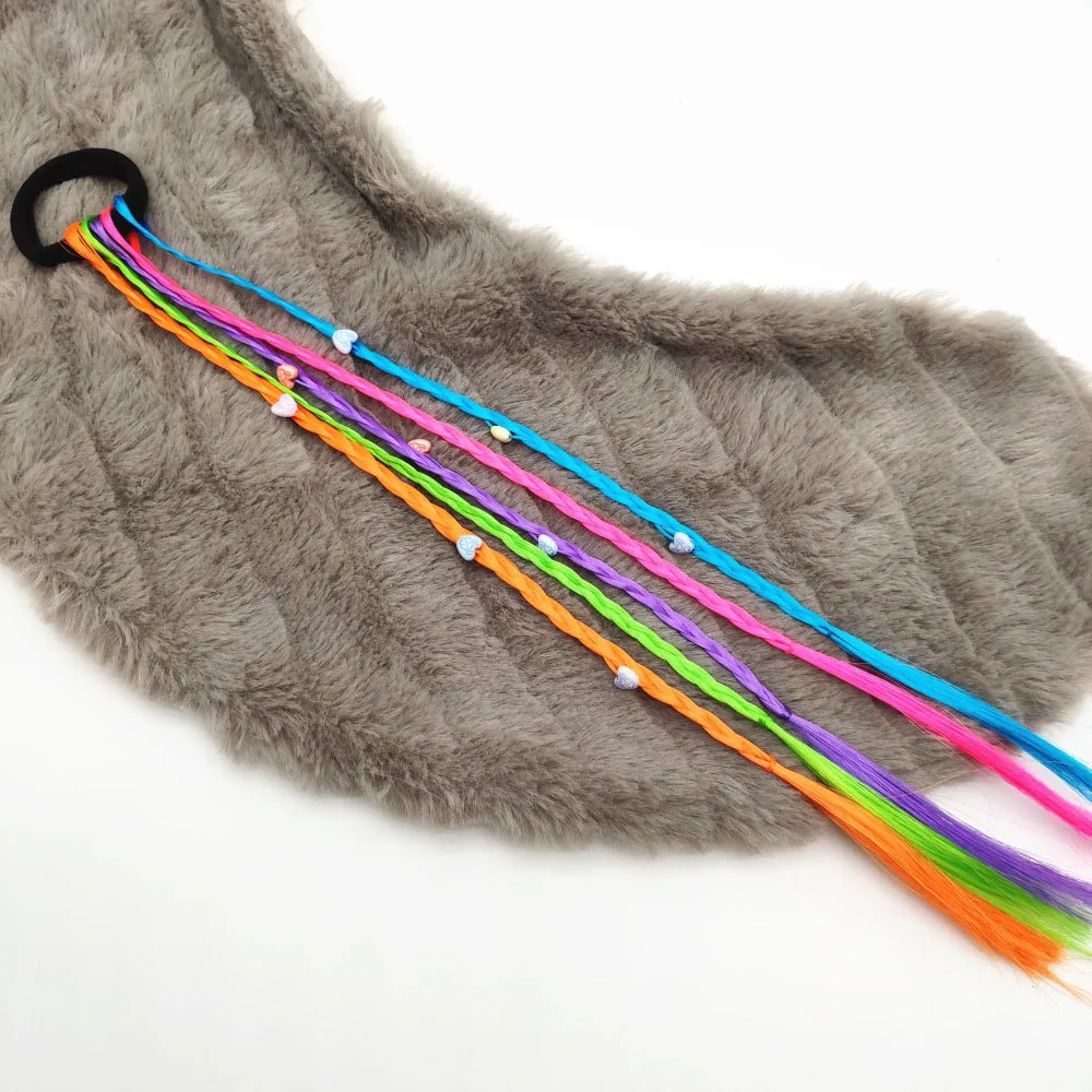 

Simple Girl Hair Rope Cute Girl Elastic Wig Rubber Band Multi-color Children Headband Twist Braid Child Gift Ponytail Hair Tie