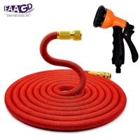 garden hose expandable water hose with double latex coresolid brass fittings with metal 8 function spray nozzle by