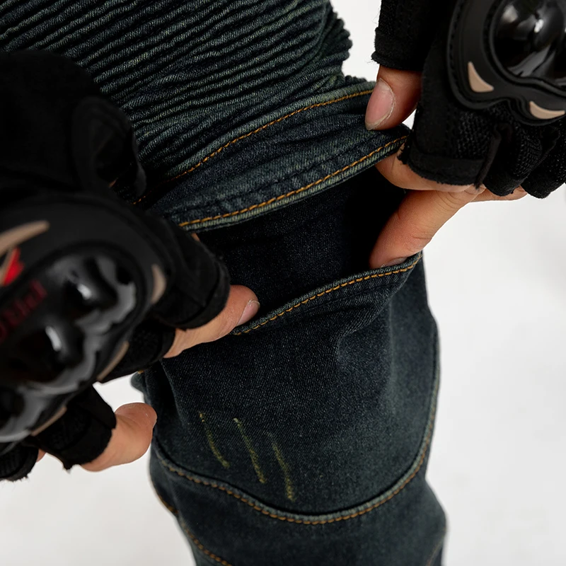 WINTER MOTO pants for Winter plus velvet warm motorcycle riding outdoor jeans with 4 pads | Pants