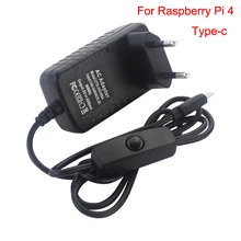 Raspberry Pi 4 usb type C адаптер питания USB C зарядное устройство 100-240 в Европа США Великобритания Австралия разъем питания для Raspberry Pi 4 Модель B