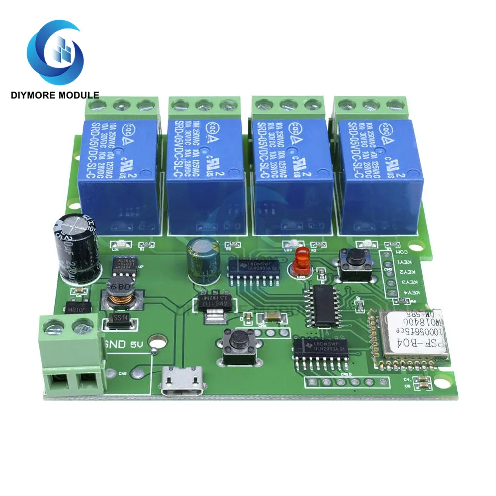 DC 5-32V 220V 4 Wifi реле канала модуль беспроводной пульт дистанционного управления