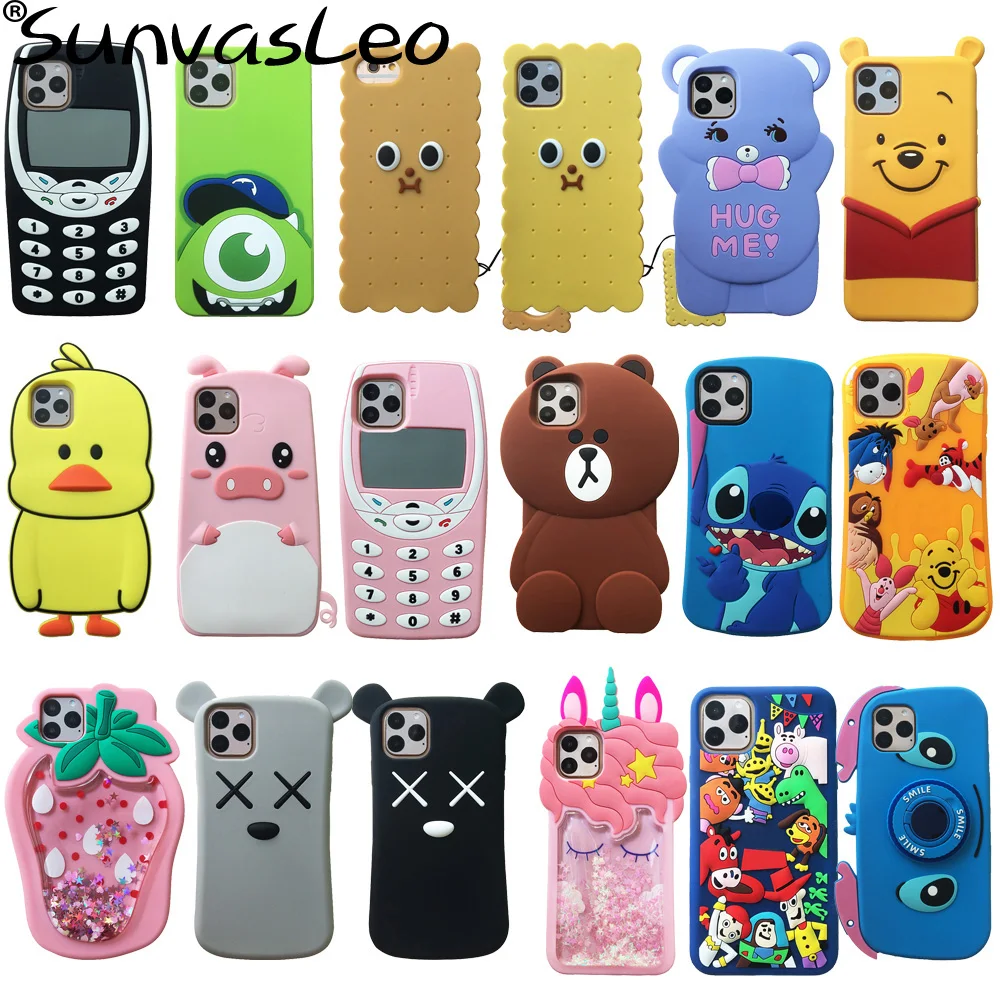Для iPhone 11/11 Pro/11 Pro Max 3D милый мультфильм животных Мягкий силиконовый чехол на заднюю панель мобильного телефона защитная оболочка