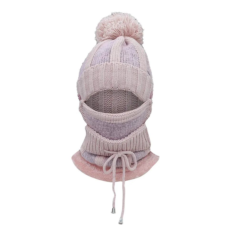 

Available on the entire network Adult Women Men Winter Earmuffs Knit Hat Mask Scarf Hairball Warm Cap Support wholesale