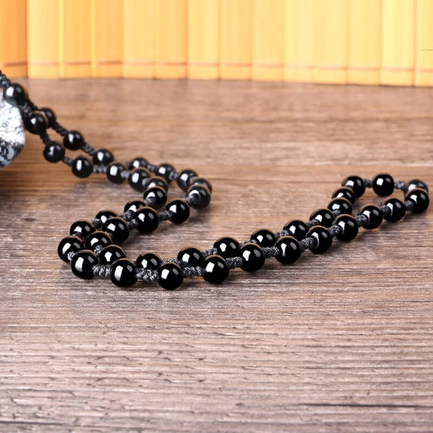 LETSFUN изящные ювелирные изделия ручной резки натуральный обсидиан манджуши Будда