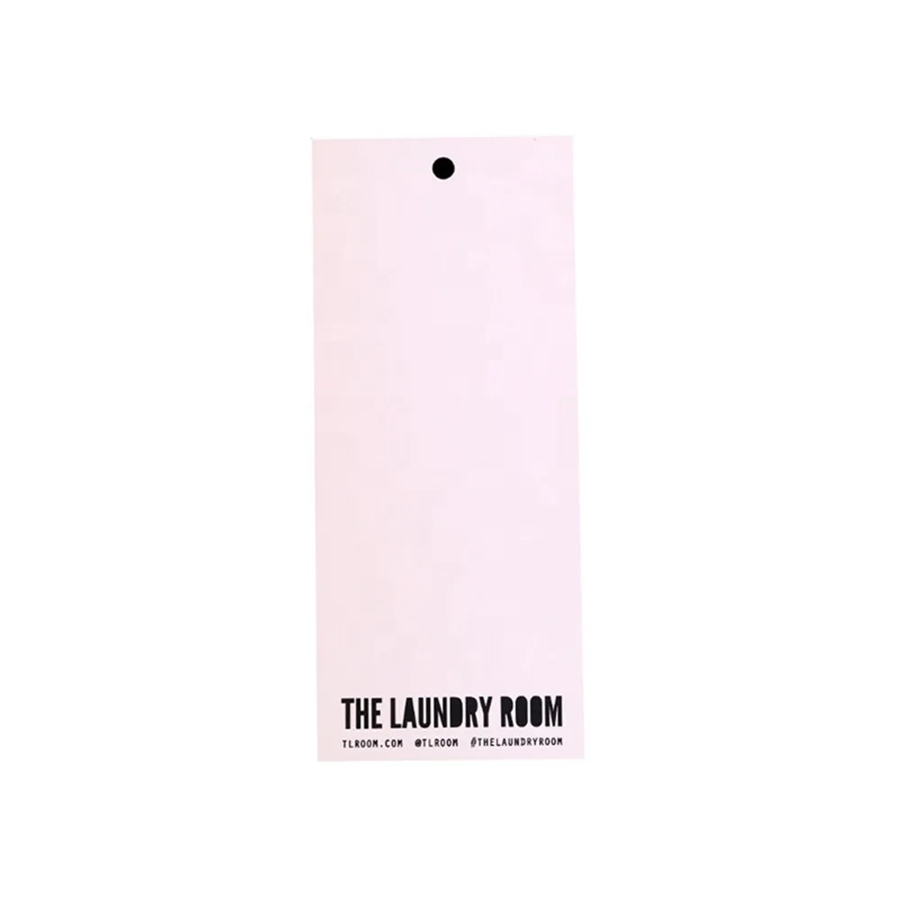 

Custom Logo Printing 300gsm Art Paper Clothing Hangtags 5x9cm Garment Swing Hanging Tag