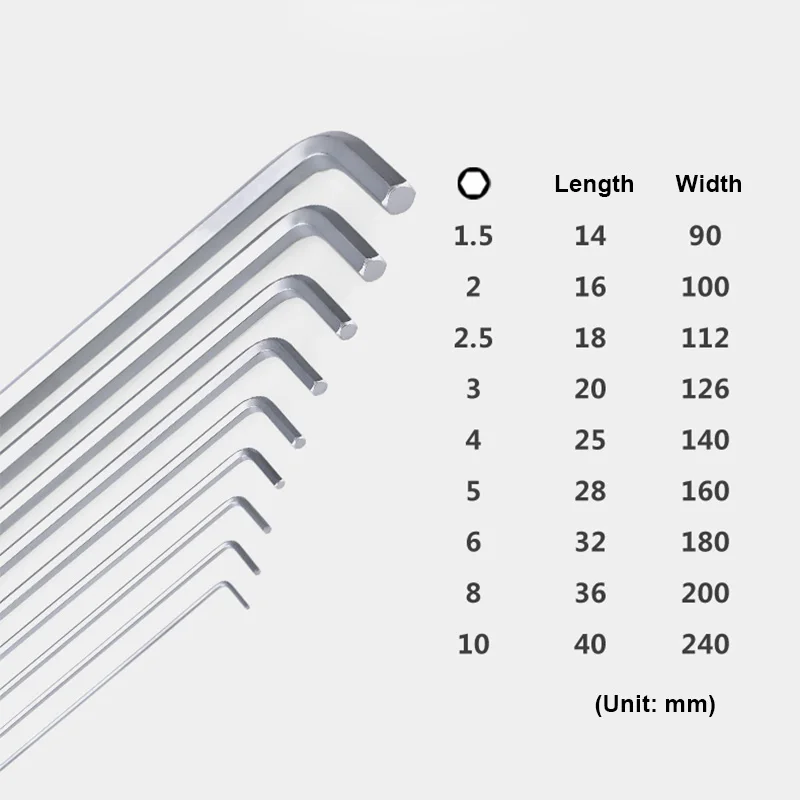 Вурт ЗЕБРА набор шестигранников с шаровой головкой на выдвижной ручке 9 штук инструментов, длинная версия в пластиковом держателе Вюрт он.
