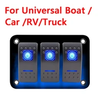 high quality panel for marine switch panel 3 gang led rocker switch panel ip68 dc1224v power socket wiring kits new style