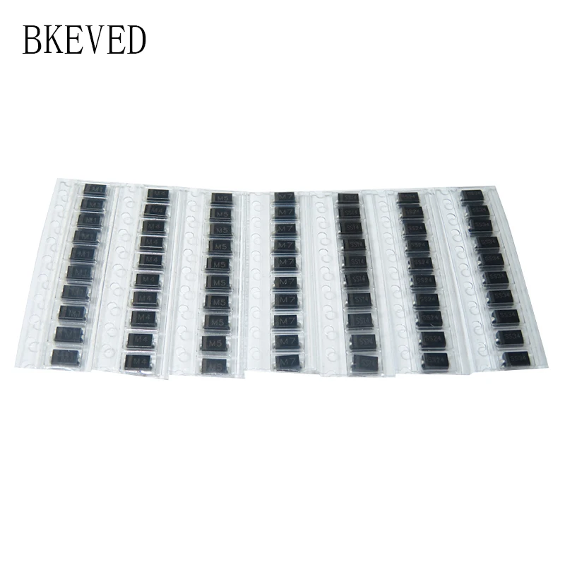 7 видов * 10 шт = 70 шт./лот SMD диодный комплект/M1 (1N4001) / M4 (1N4004) M7 (1N4007)/ SS14 US1M RS1M