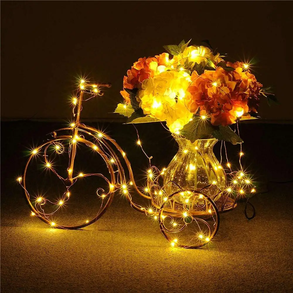 

USB Copper Twinkle String Lights Wire Sound Activated Music LED String Lights 5M 10M 12 Modes for Party Christmas Wedding