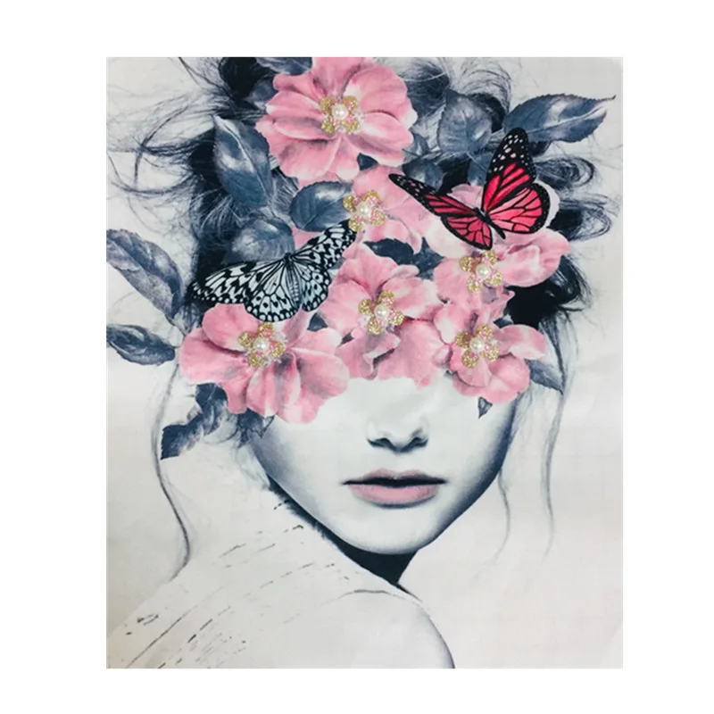 Вышивка с принтом из бисера тканевые патчи наклейки сделай сам модные для одежды