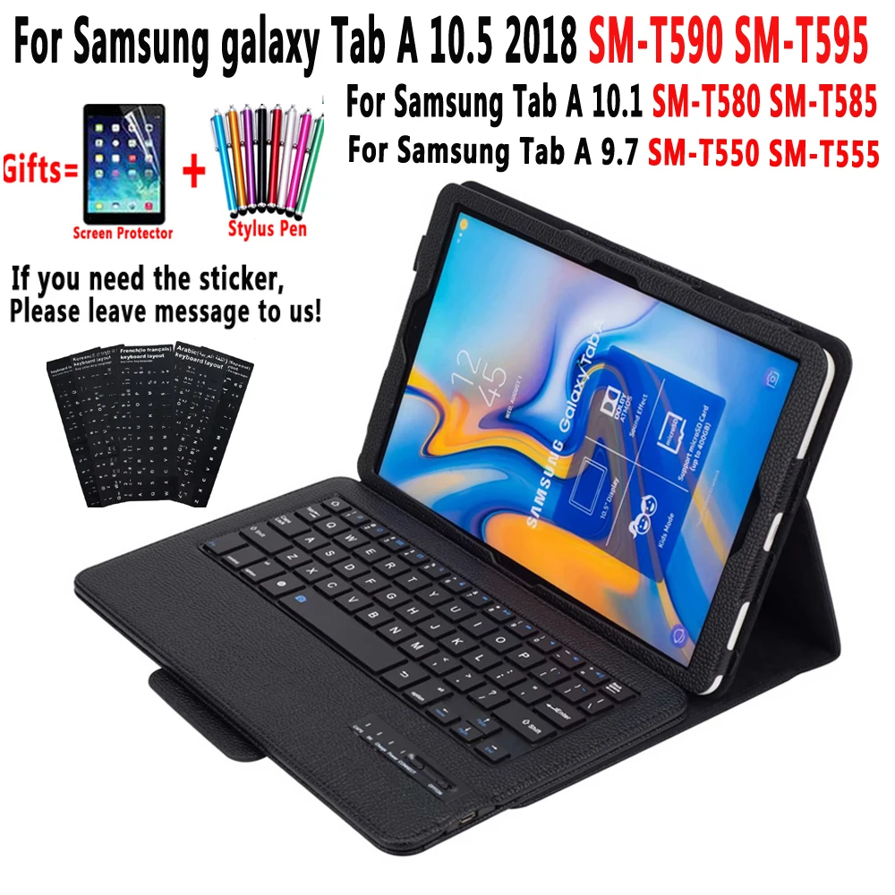 

Отсоедините чехол с Bluetooth-клавиатурой для Samsung Galaxy Tab A 10,5 2018 A6 10,1 2016 Φ 9,7