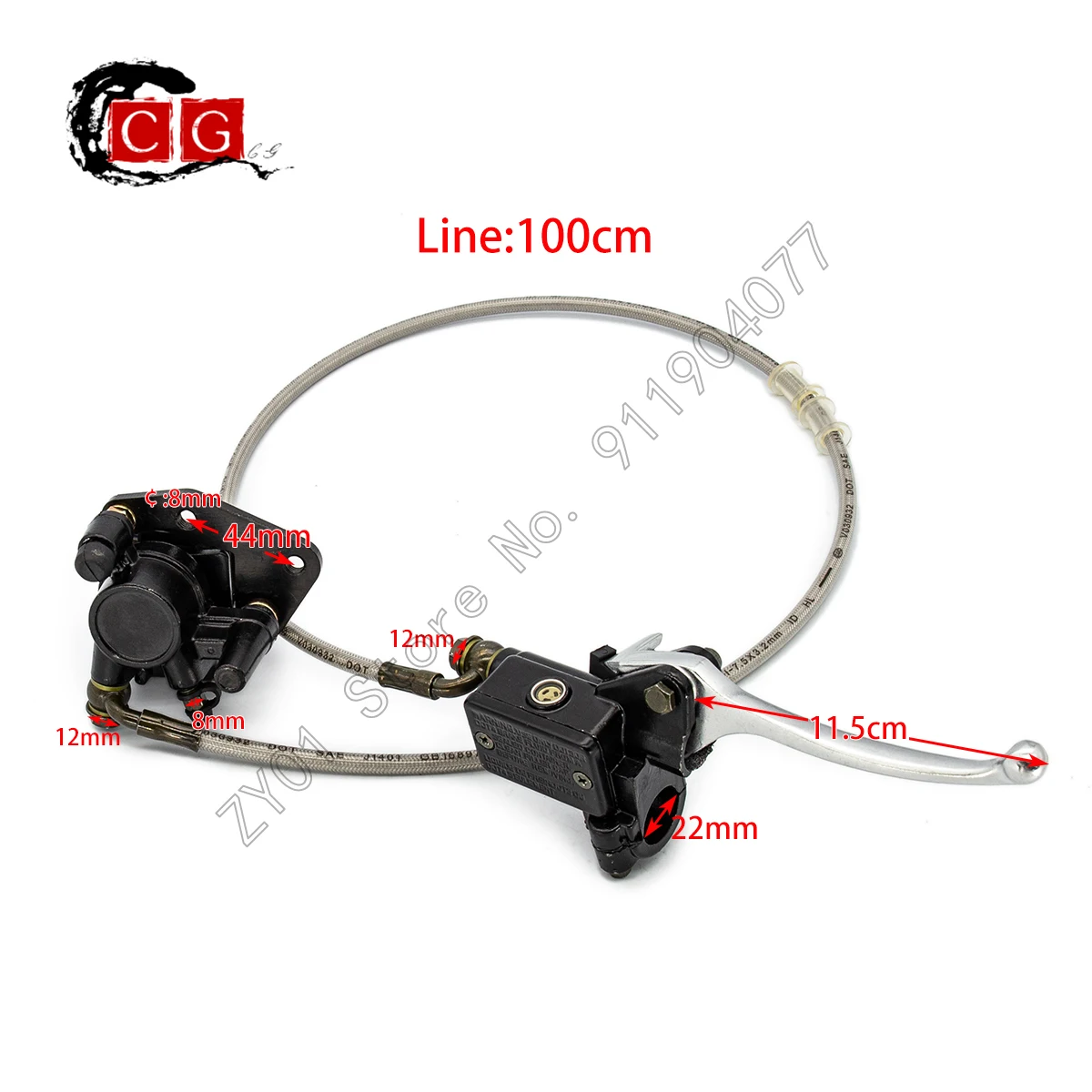 

M10 Motorcycle Parts Disc Brakes Front Brake Calipers Clamp Lower Pump Assembly For Small Off Road Bike Dirt Pit Bike Scooter