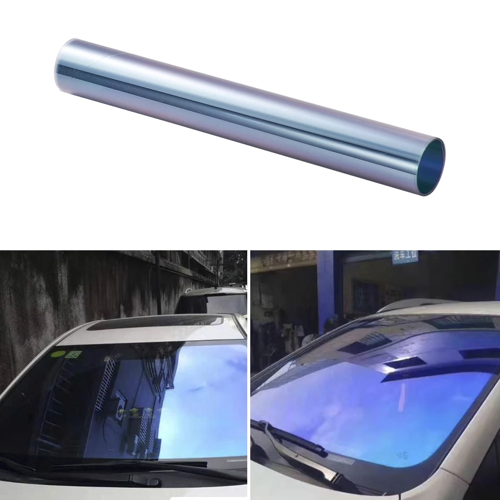 

0.75M*3M Car Window Tint Blue Chameleon Front/Side Windshield UV Protection VLT 67% Car Stickers Heat Control Residential Films