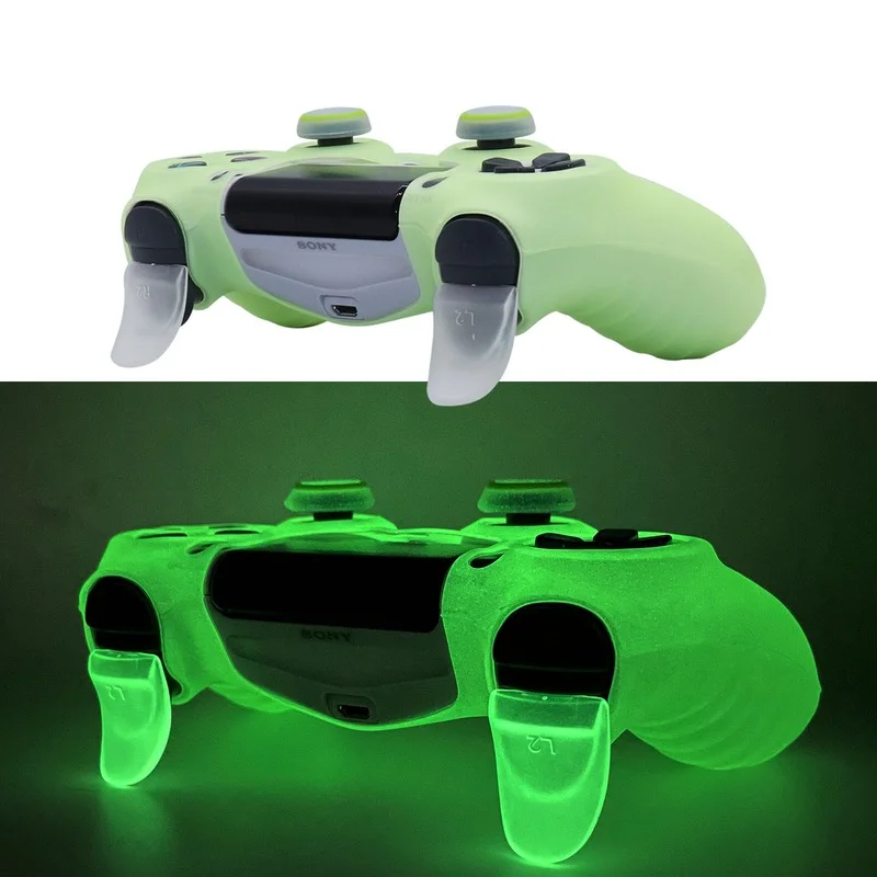 Светящийся Мягкий силиконовый чехол для контроллеров Playstation 4 Dual shok PS4 аксессуары