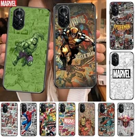 marvel comic clear phone case for huawei honor 20 10 9 8a 7 5t x pro lite 5g black etui coque hoesjes comic fash design